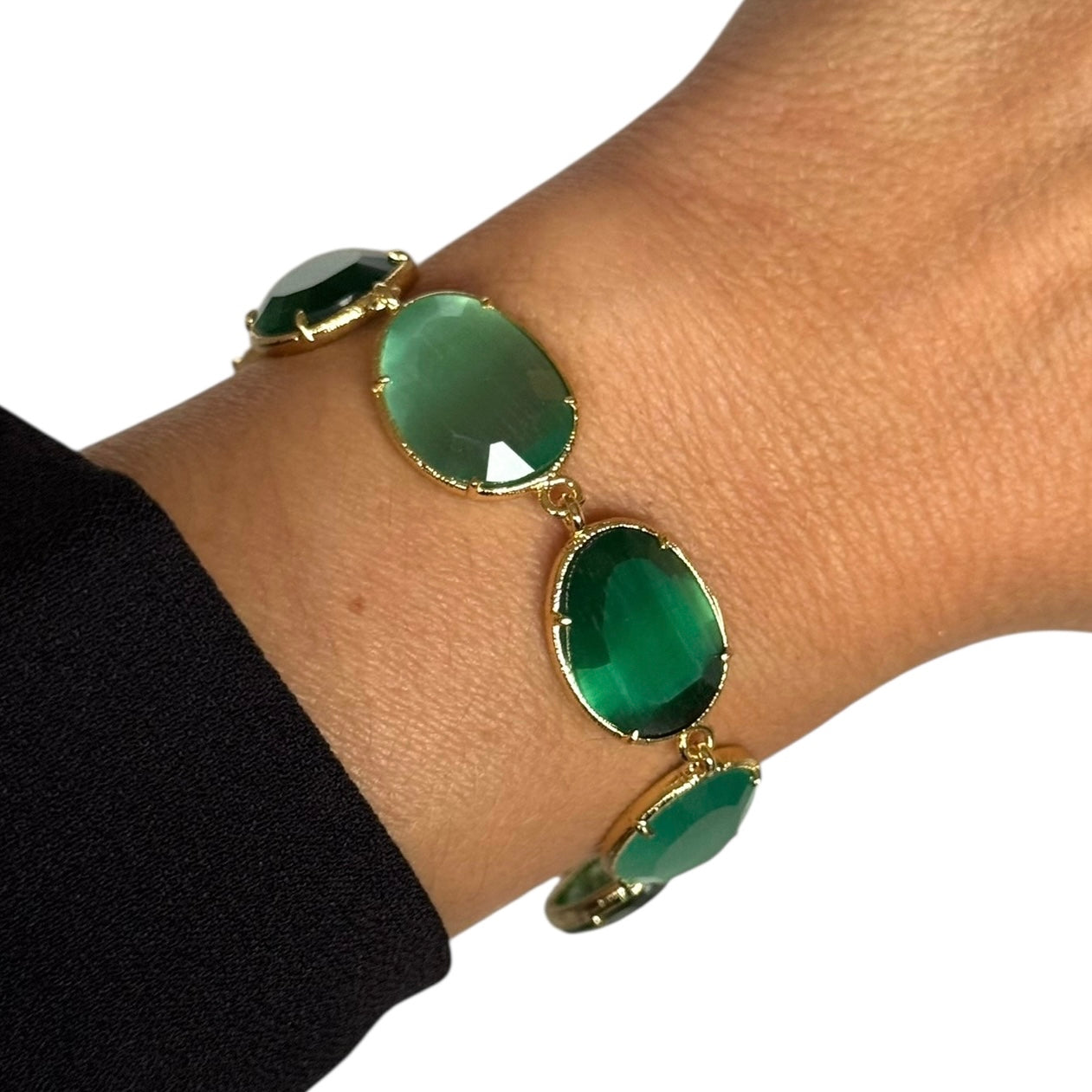 Bracelet « Oeil de chat » vert