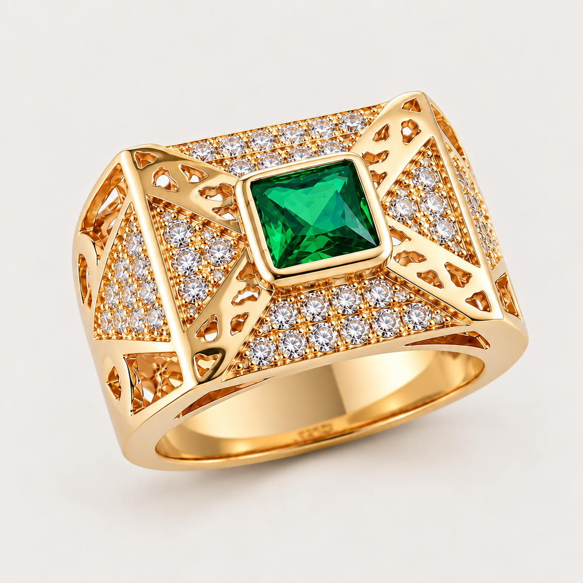 Bague « Chevalière Statement » plaqué or
