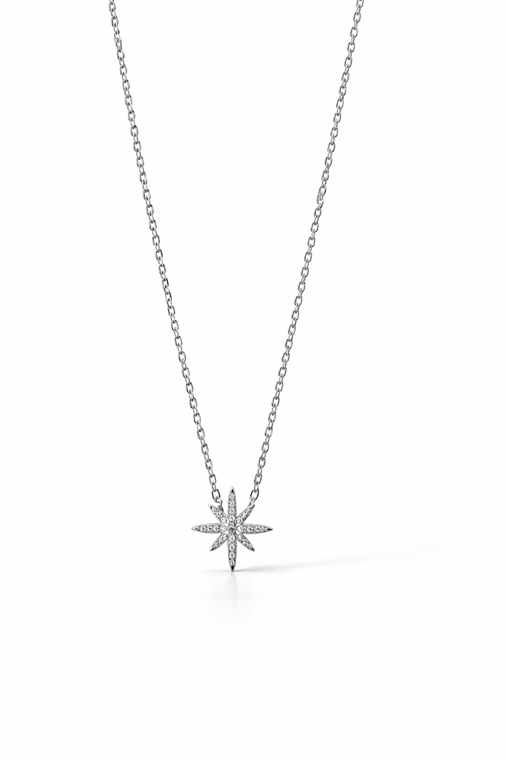 Collier "Étoile polaire" argent 925 rhodié
