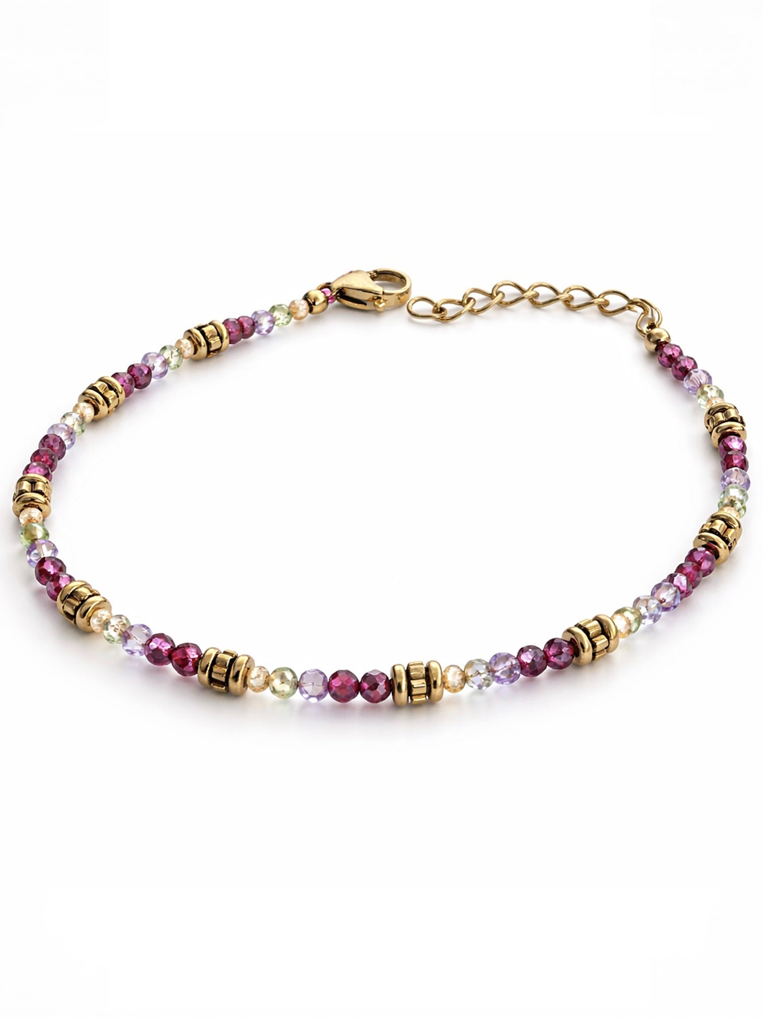 Bracelet « Pierres fines » Améthyste • Grenat • Péridot