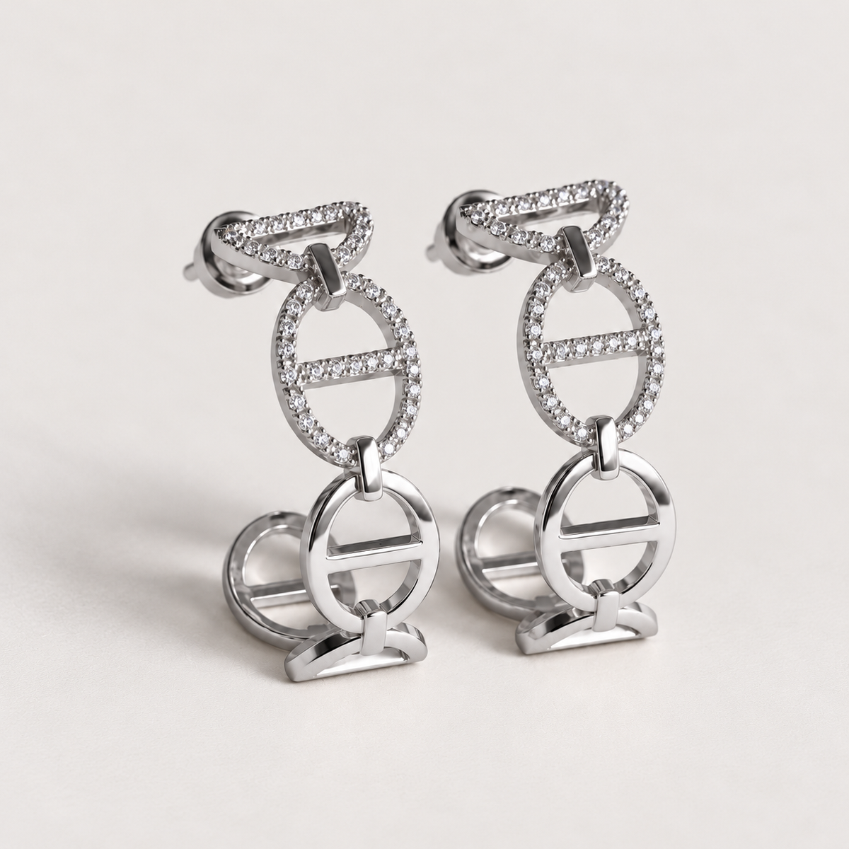 Boucles d’oreilles « Créoles maillons ovales »