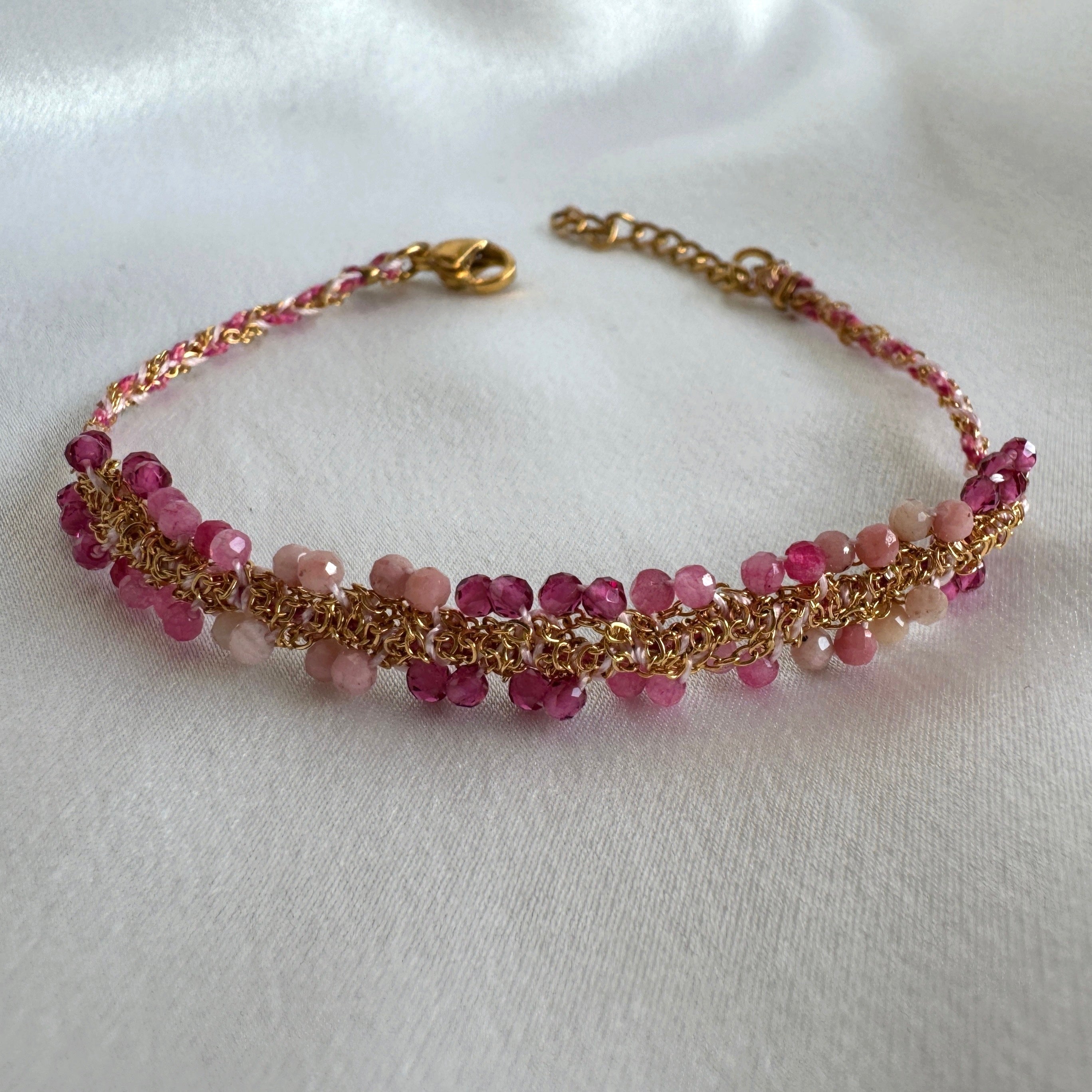 Bracelet « Pierres roses »