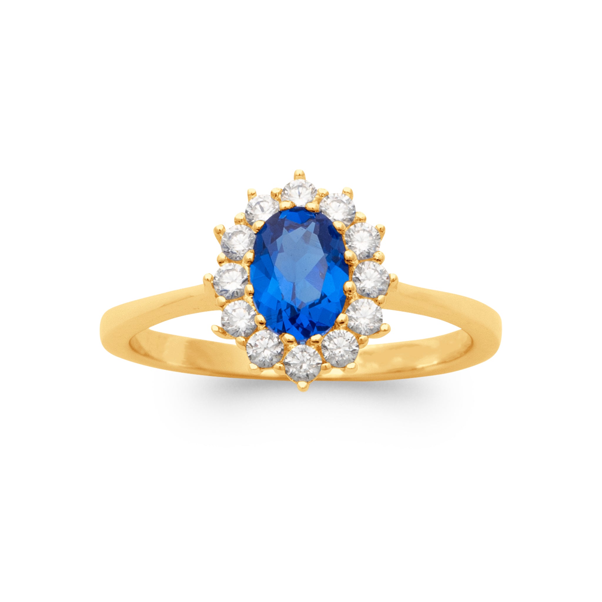 Bague « Bleu saphir » plaqué or