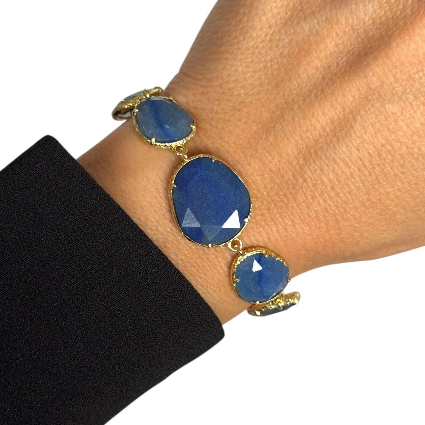 Bracelet « Pierre Aventurine bleue »