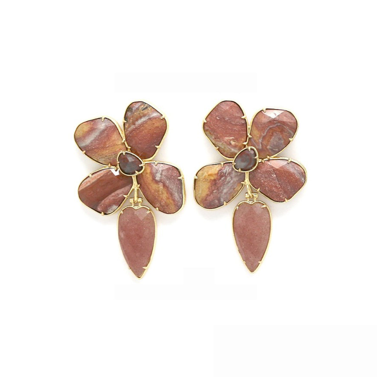 Boucles d’oreilles "Fleur" Pierre de Mer
