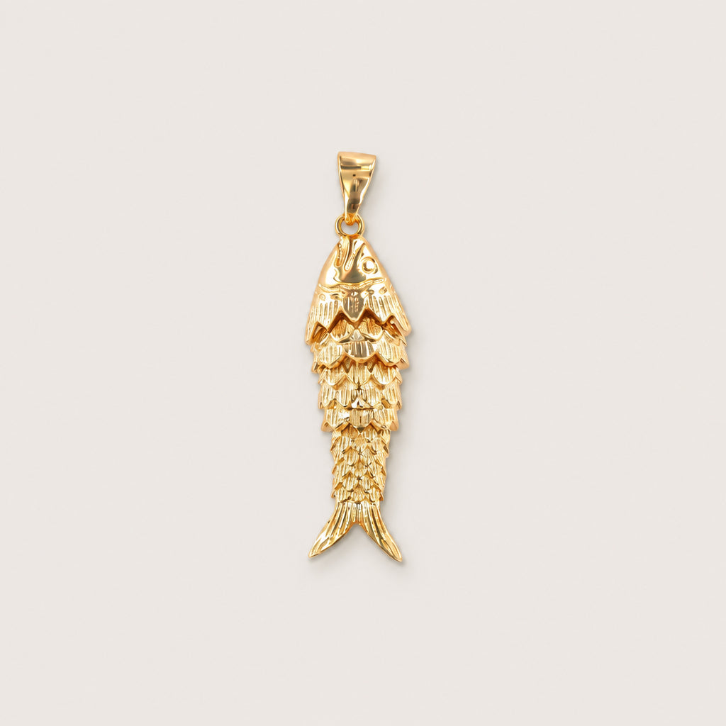 Pendentif "Poisson articulé" plaqué or