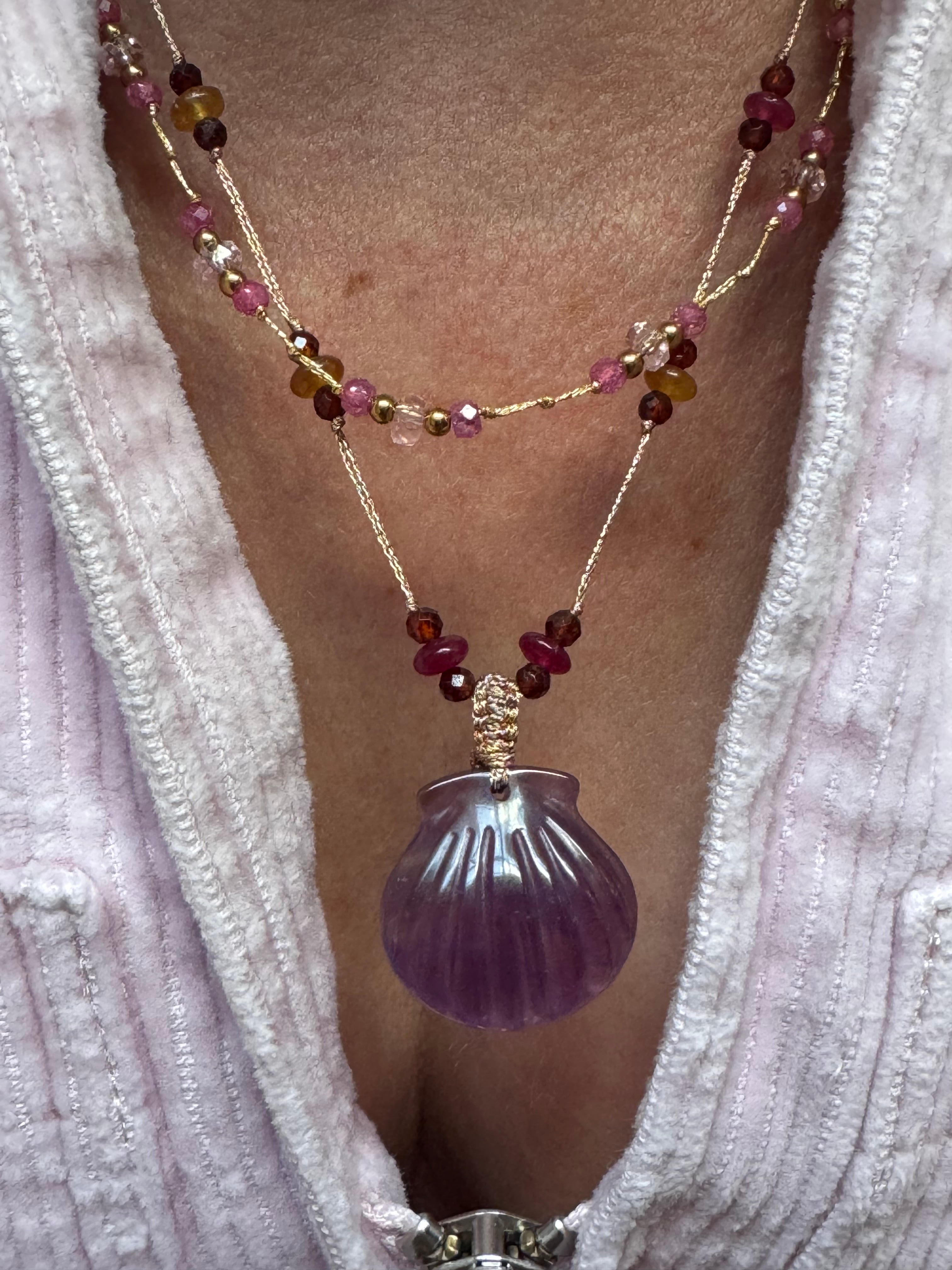 Collier Fil “Coquillage Améthyste”