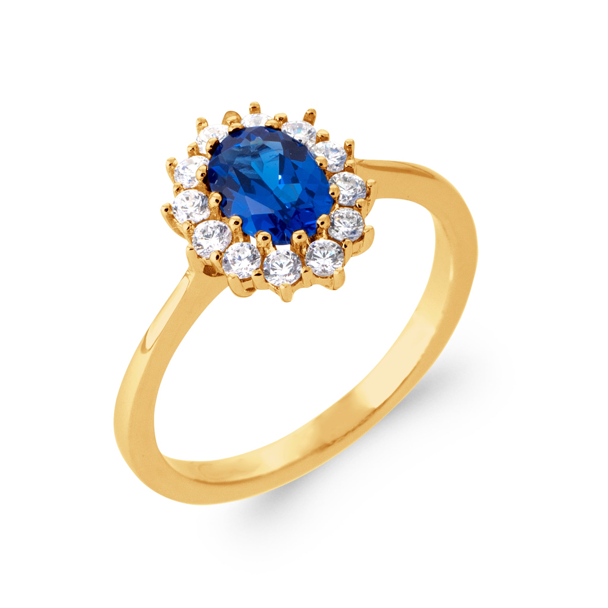 Bague « Bleu saphir » plaqué or