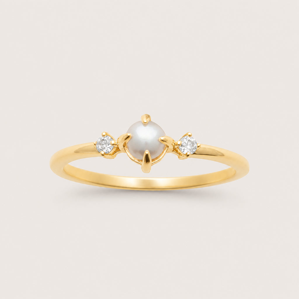 Bague « Perle de culture » plaqué or