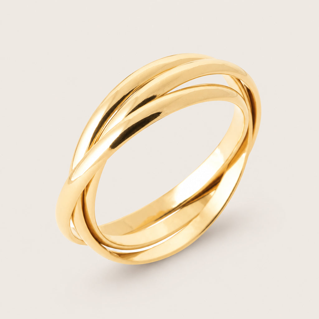Vergoldeter „3-Ringe“-Ring