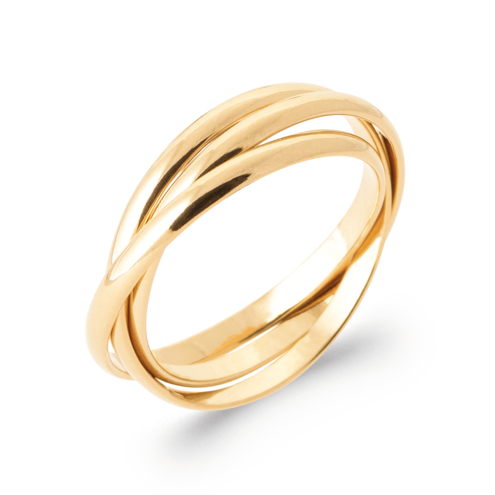 Bague « 3 anneaux » plaqué or