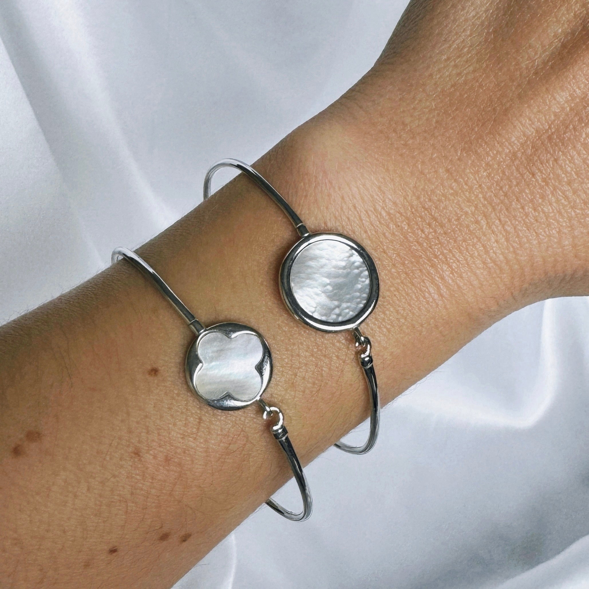 925 silver “Mother-of-pearl medal” bracelet