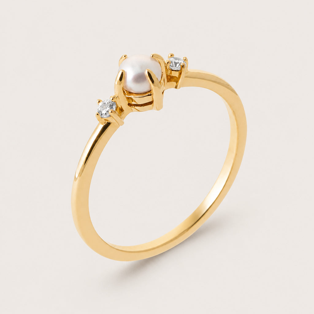 Bague « Perle de culture » plaqué or