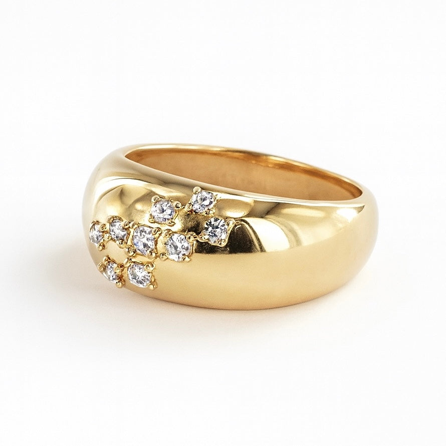 Bague « Bombée Stardust » plaqué or