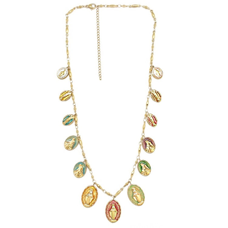 Collier Médailles Vierge Porte-Bonheur