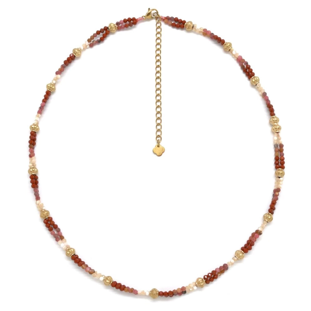 Collier « double fil perlé Arc-en-ciel »