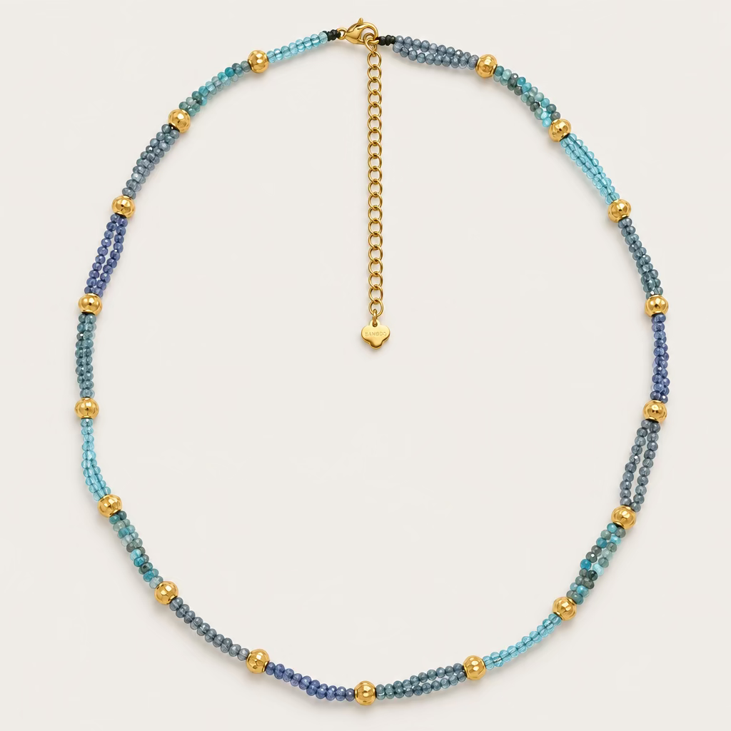 Collier « double fil perlé Arc-en-ciel »