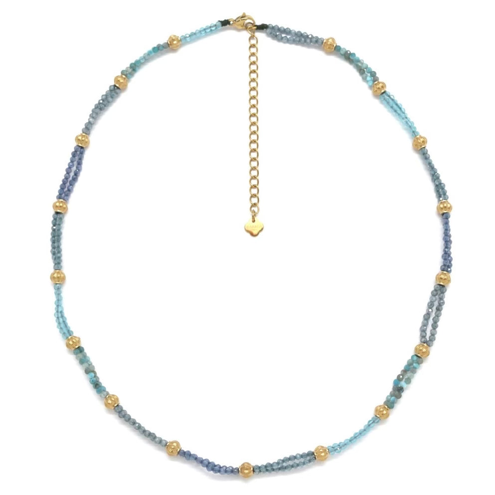 Collier « double fil perlé Arc-en-ciel »