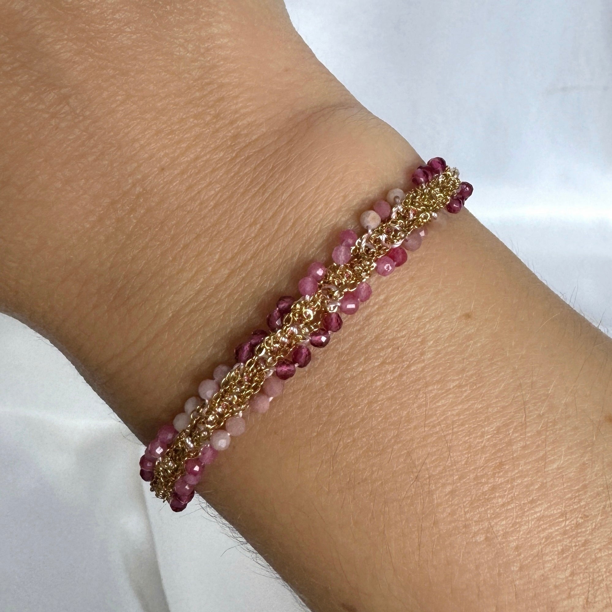 Bracelet « Pierres roses »