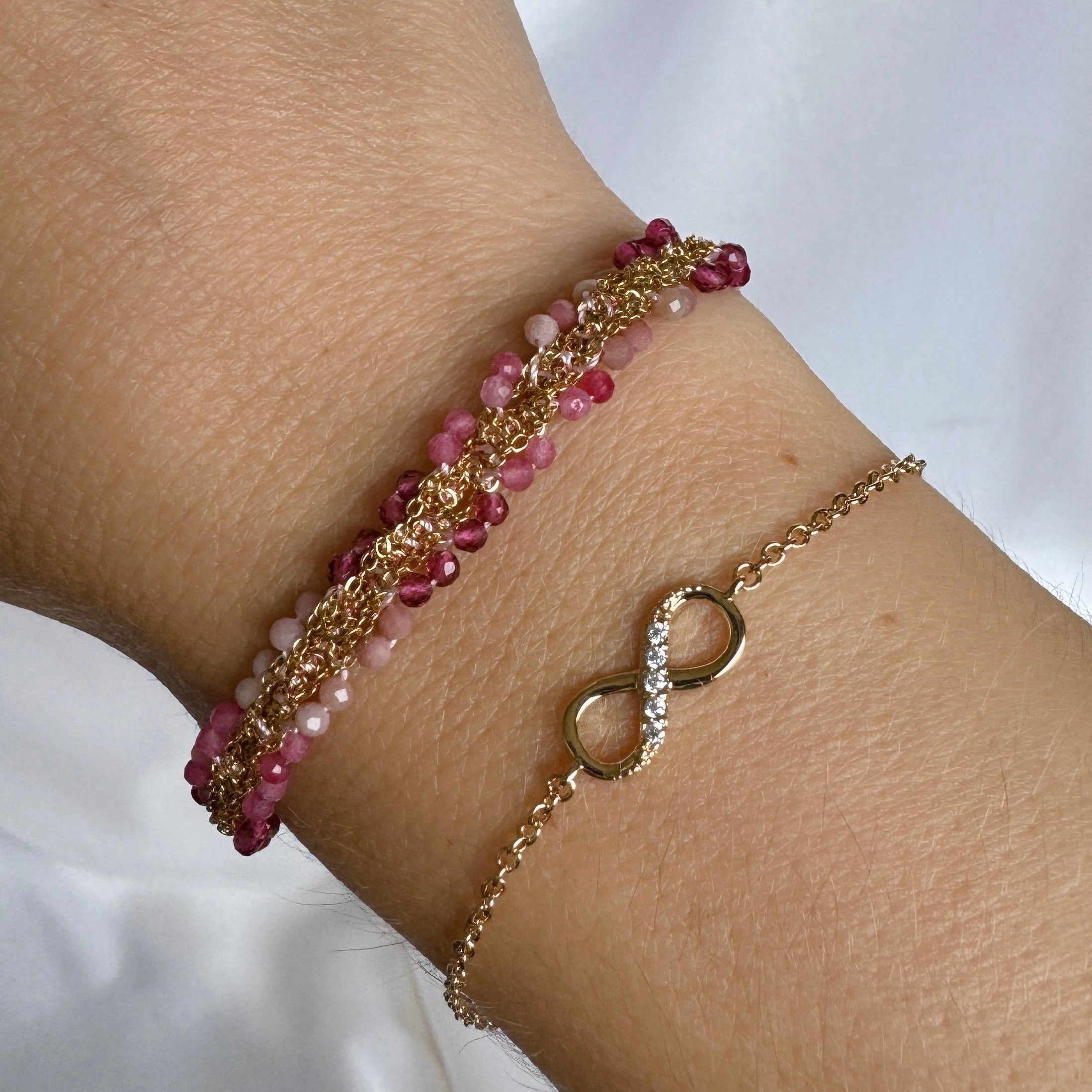 Bracelet « Pierres roses »