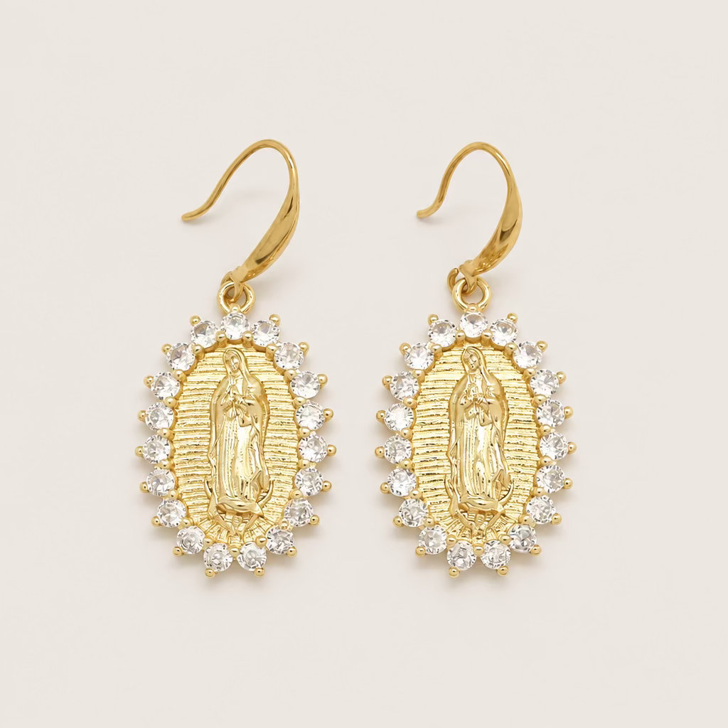 Boucles d’oreilles Madone dorées
