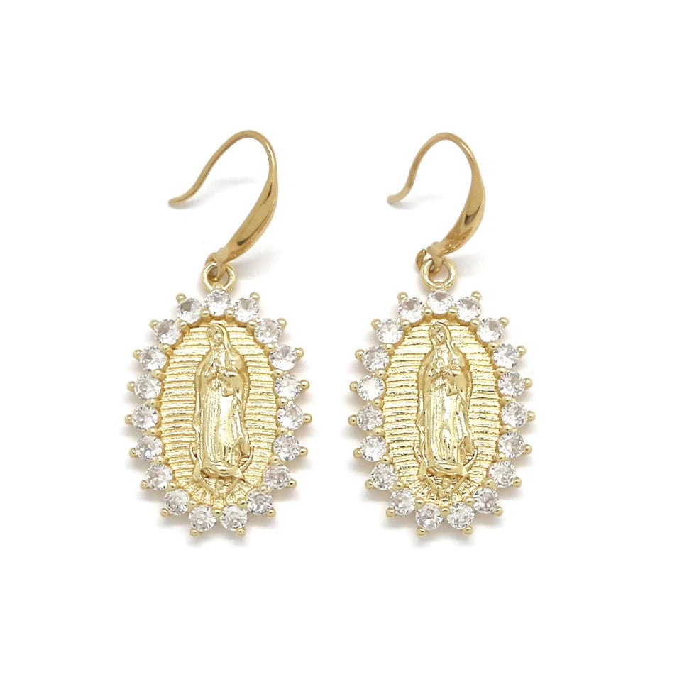 Boucles d’oreilles Madone dorées