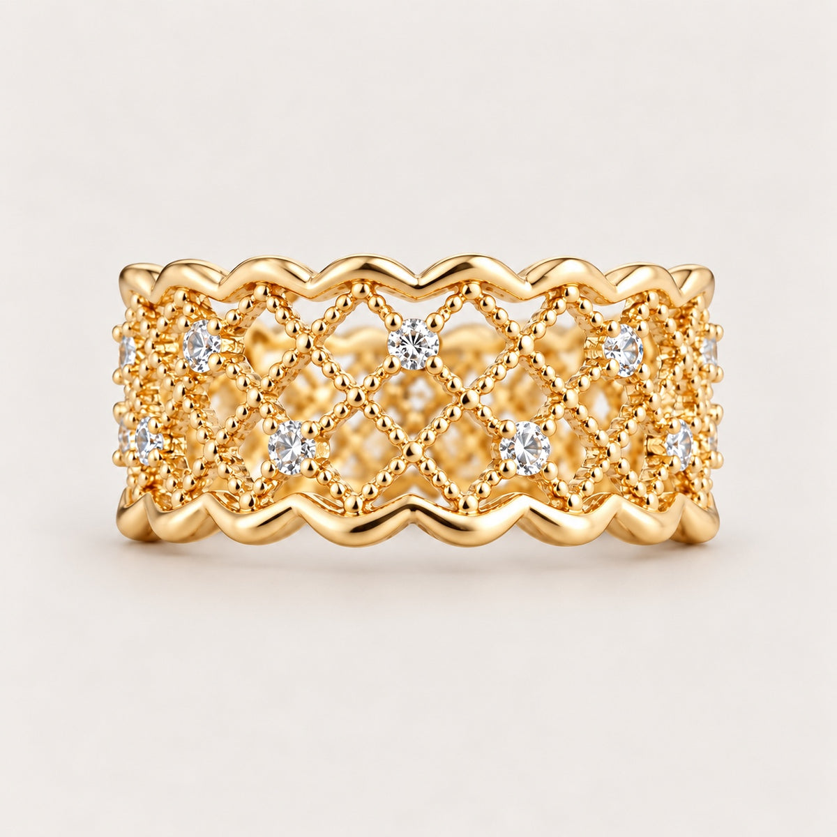 Bague « Dentelle » plaqué or