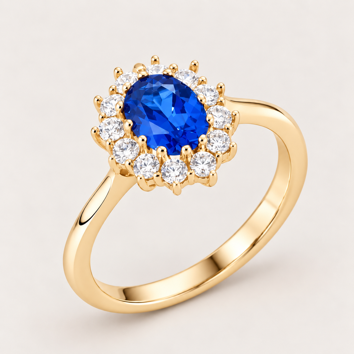 Bague « Bleu saphir » plaqué or