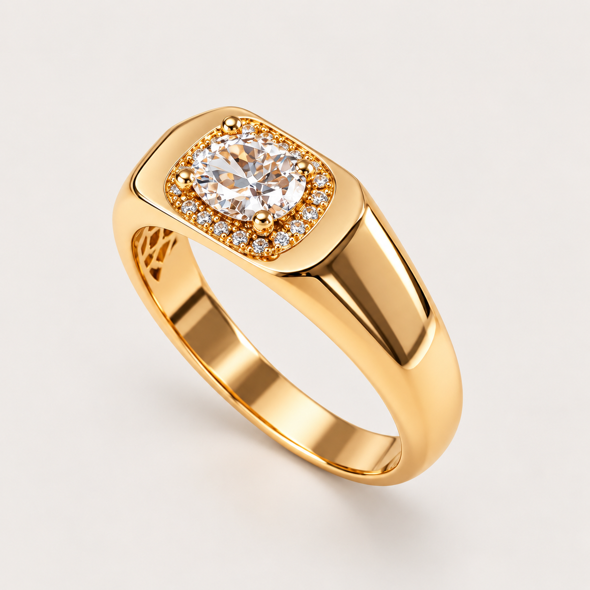 Bague de petit doigt « Sertie » plaqué or