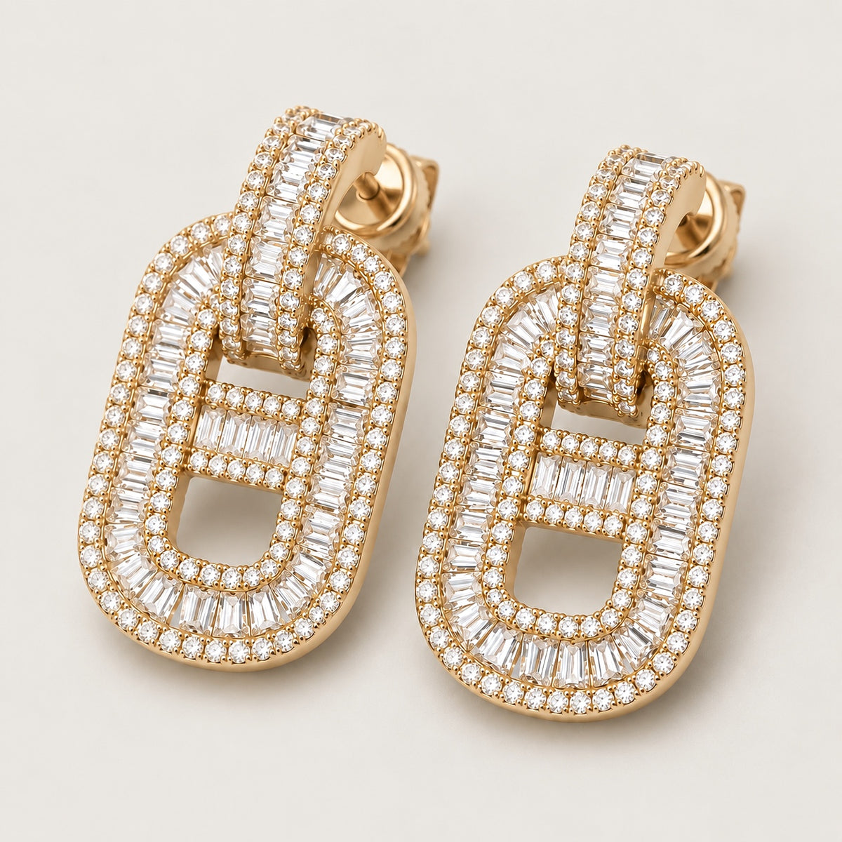 Boucles d’oreilles « Maillon serti »