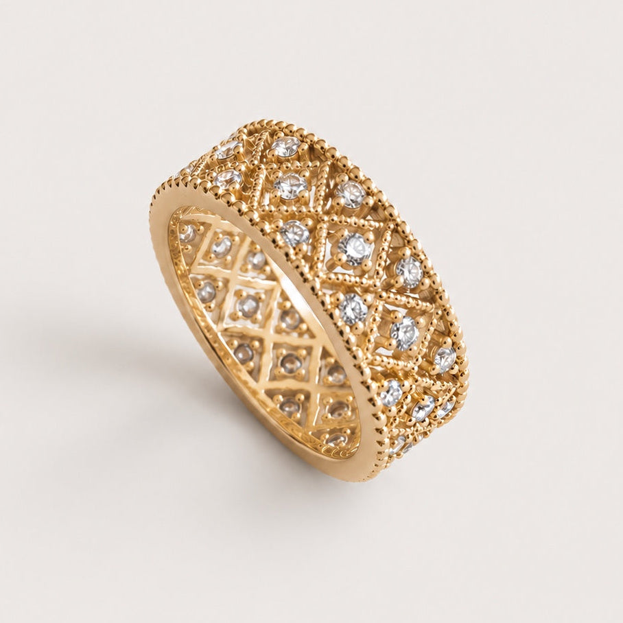 Bague « Ajourée Losanges » plaqué or