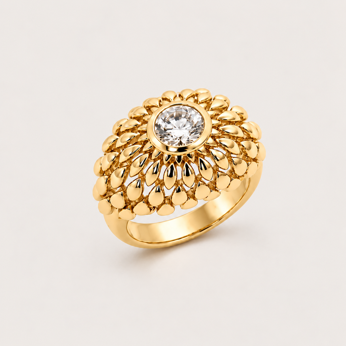 Bague « Bombée » plaqué or