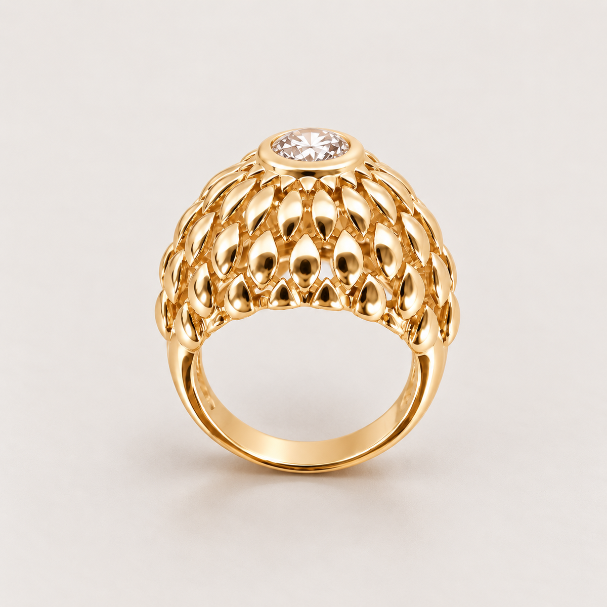 Bague « Bombée » plaqué or