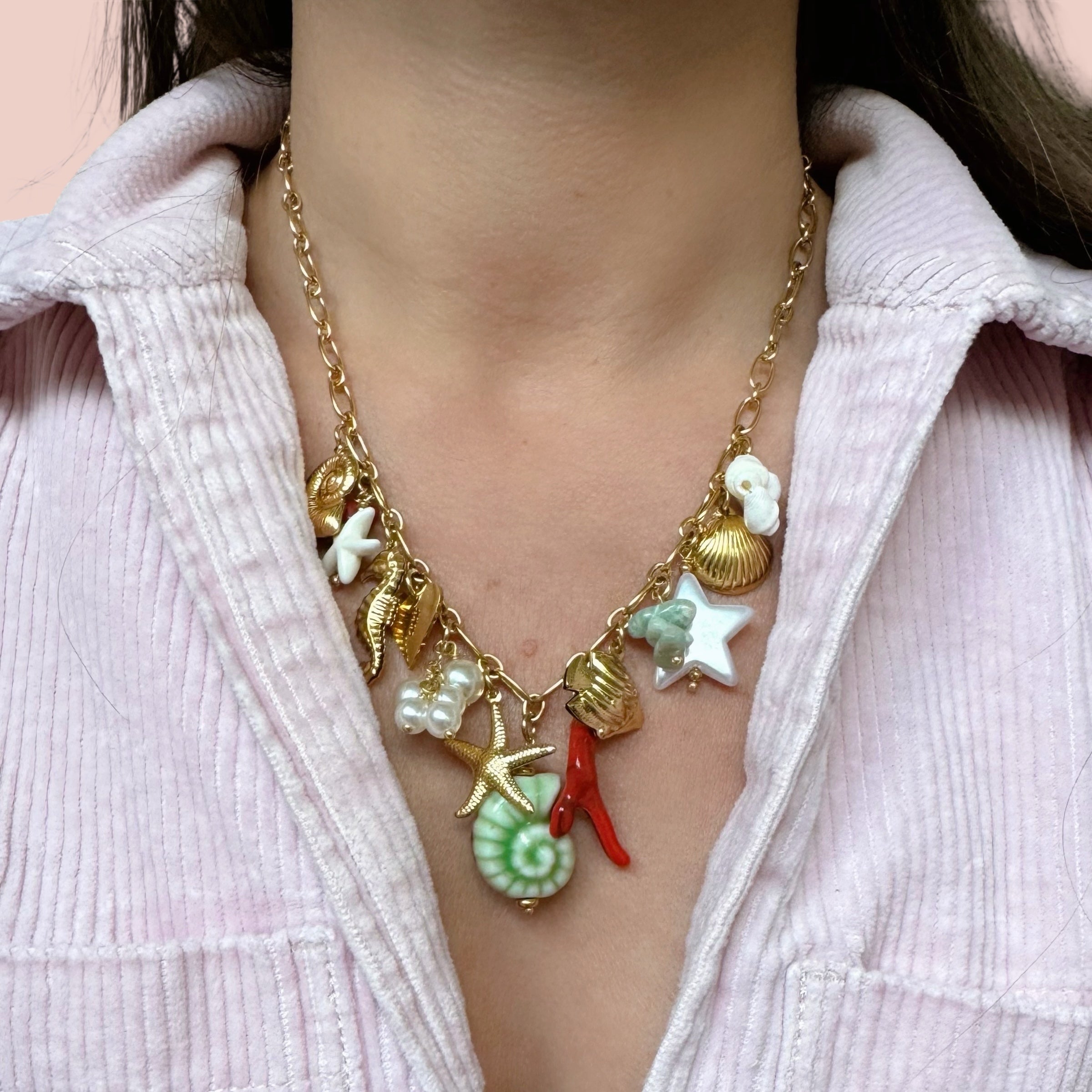 Collier « Pampilles coquillages monde marin »
