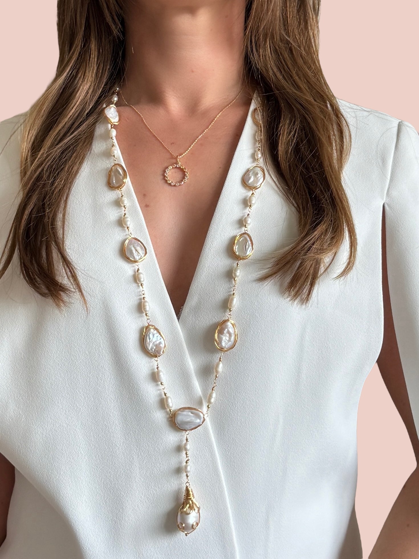 “Poème long necklace” freshwater pearl necklace