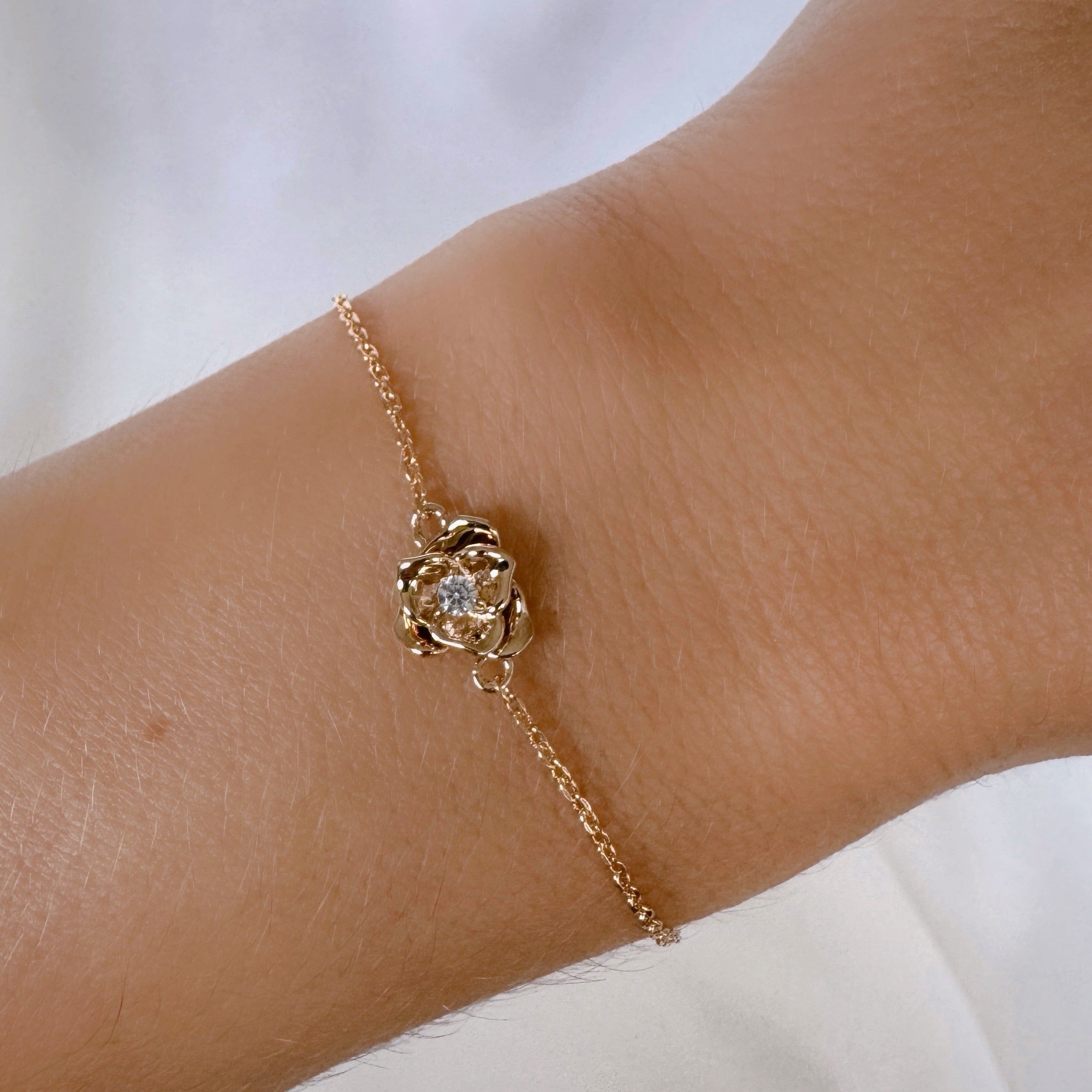 Bracelet « Rose » plaqué or