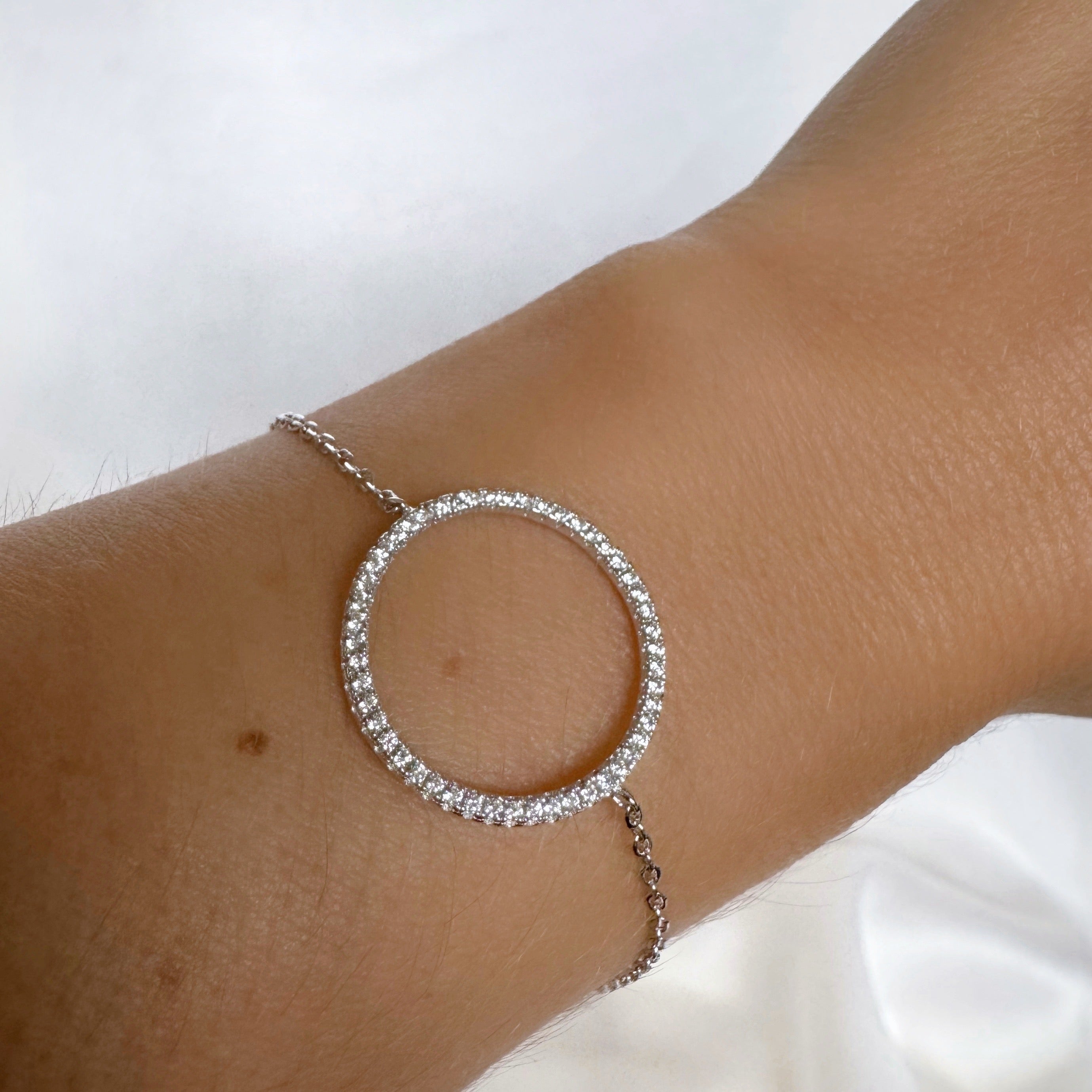 Bracelet « Grand anneau serti » argent 925