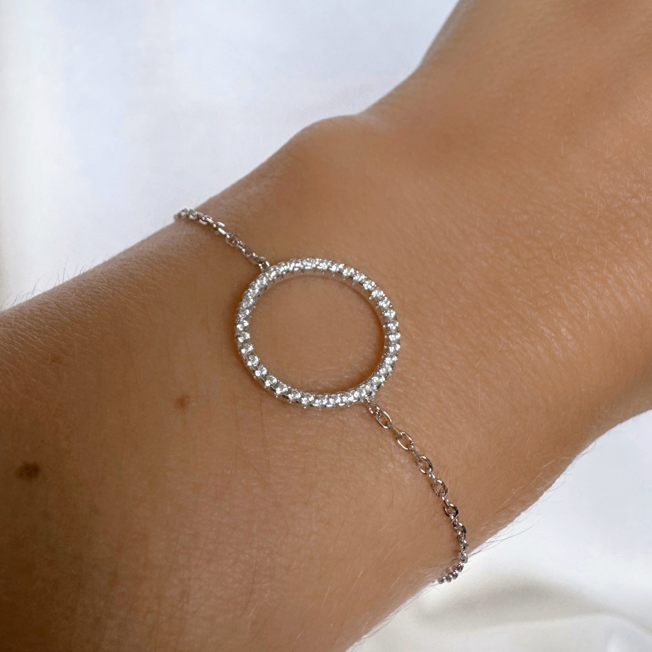 Bracelet « Anneau serti » argent 925