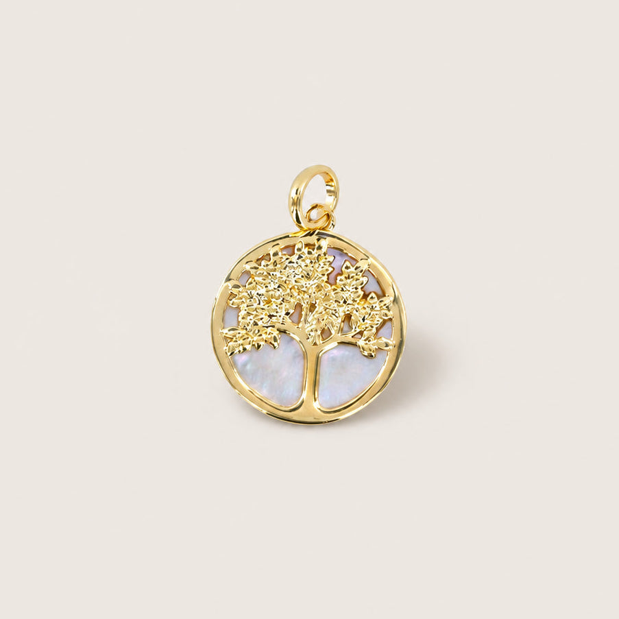 Pendentif "petit Arbre de Vie" plaqué or et nacre
