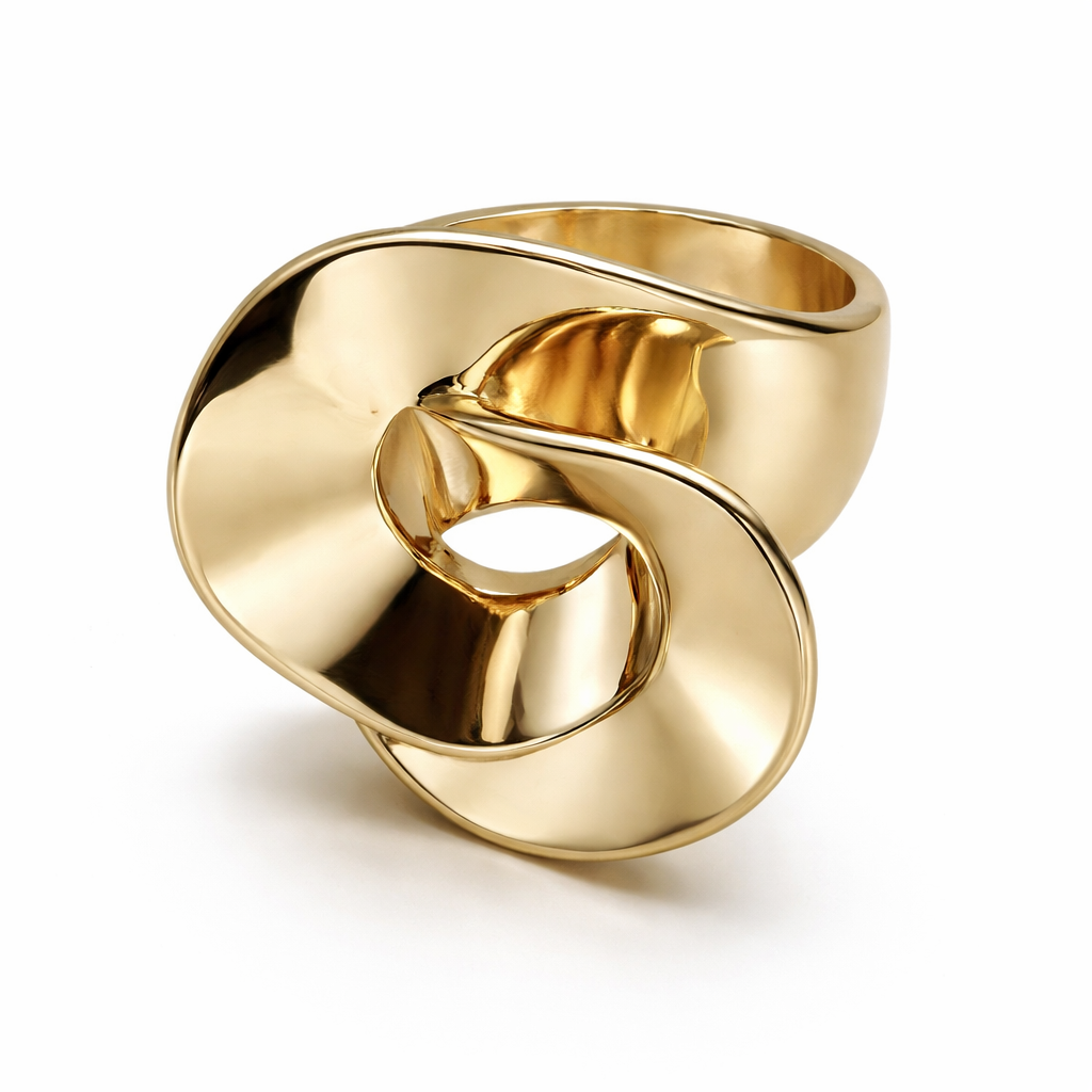Bague « Sculpturale contemporaine » plaqué or
