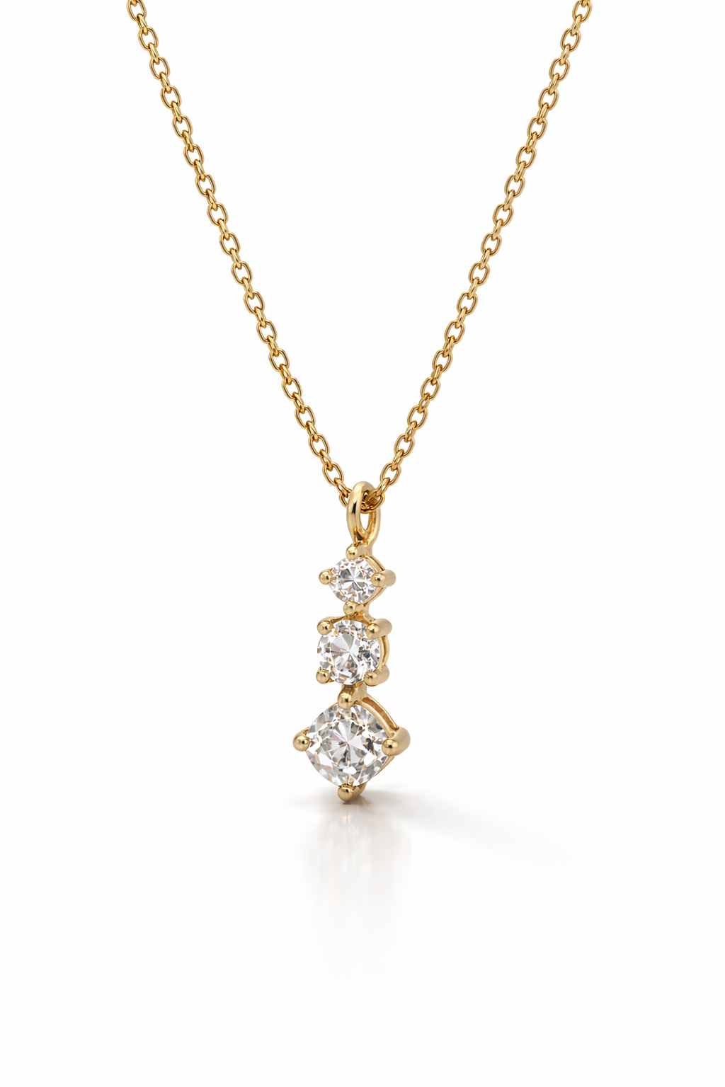 Collier « 3 oxydes » plaqué or