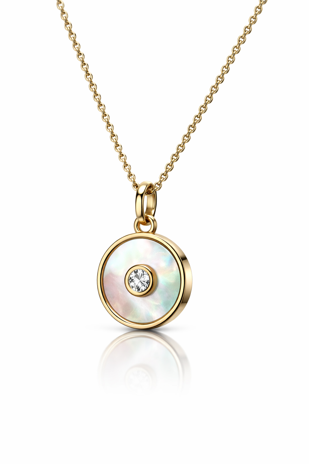 Vergoldete Halskette „Kleine Perlenmedaille“.