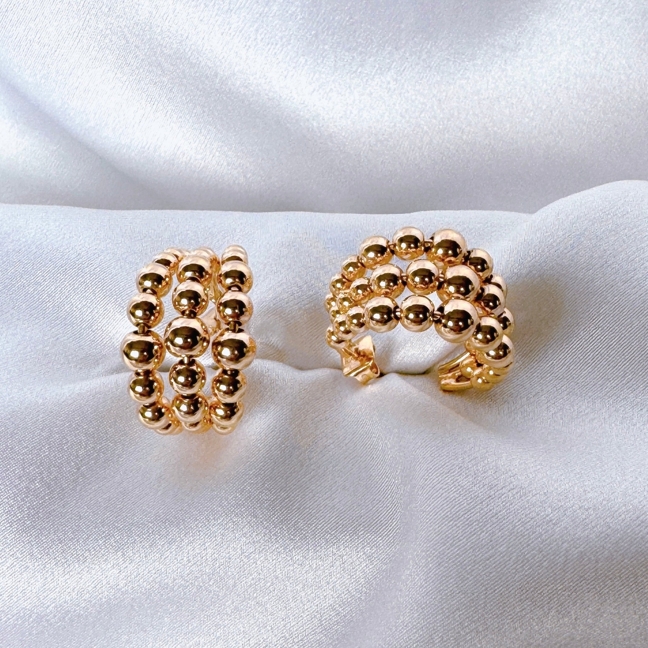 Boucles d'oreilles "Perlées" plaqué or