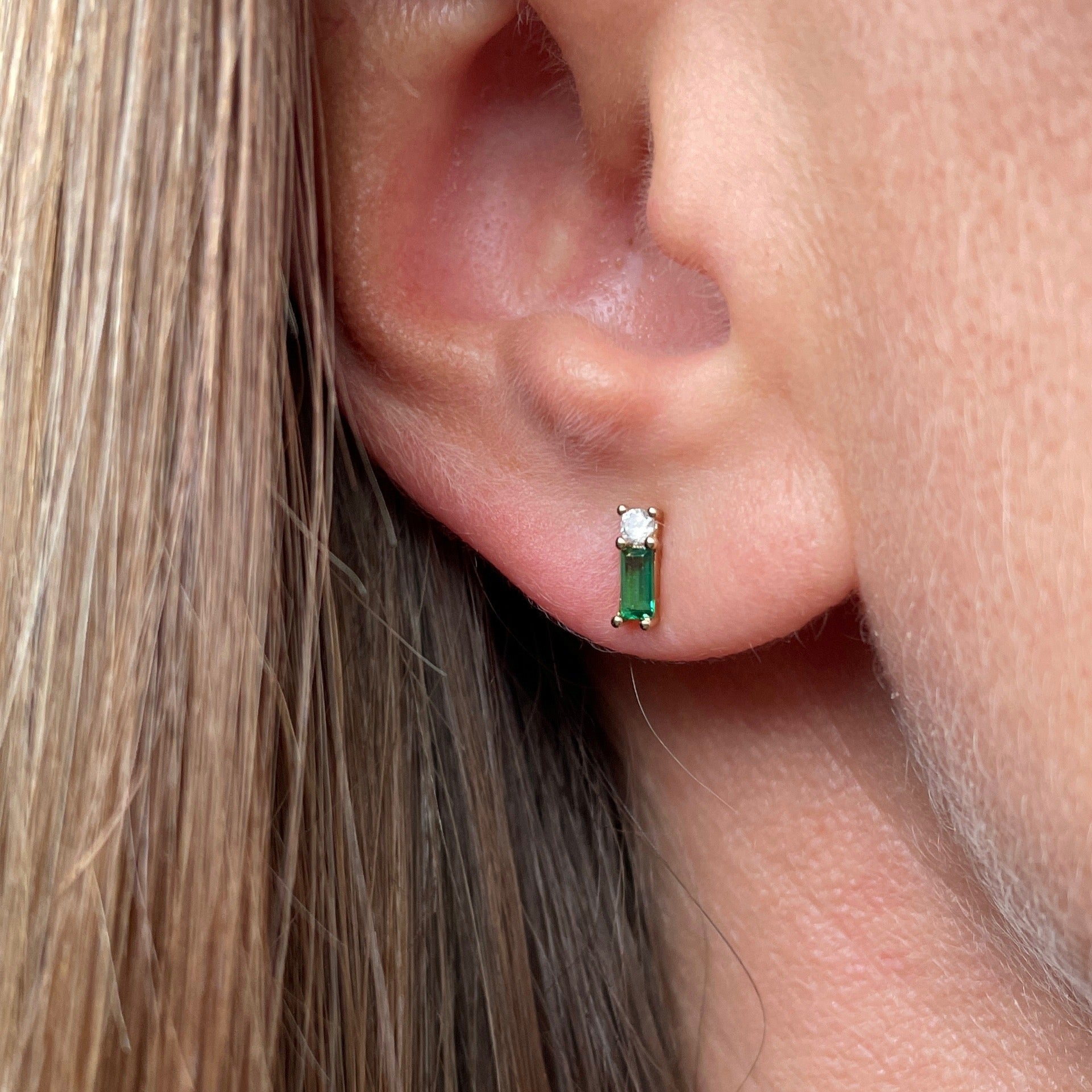 Boucles d'oreilles "Green" plaqué or