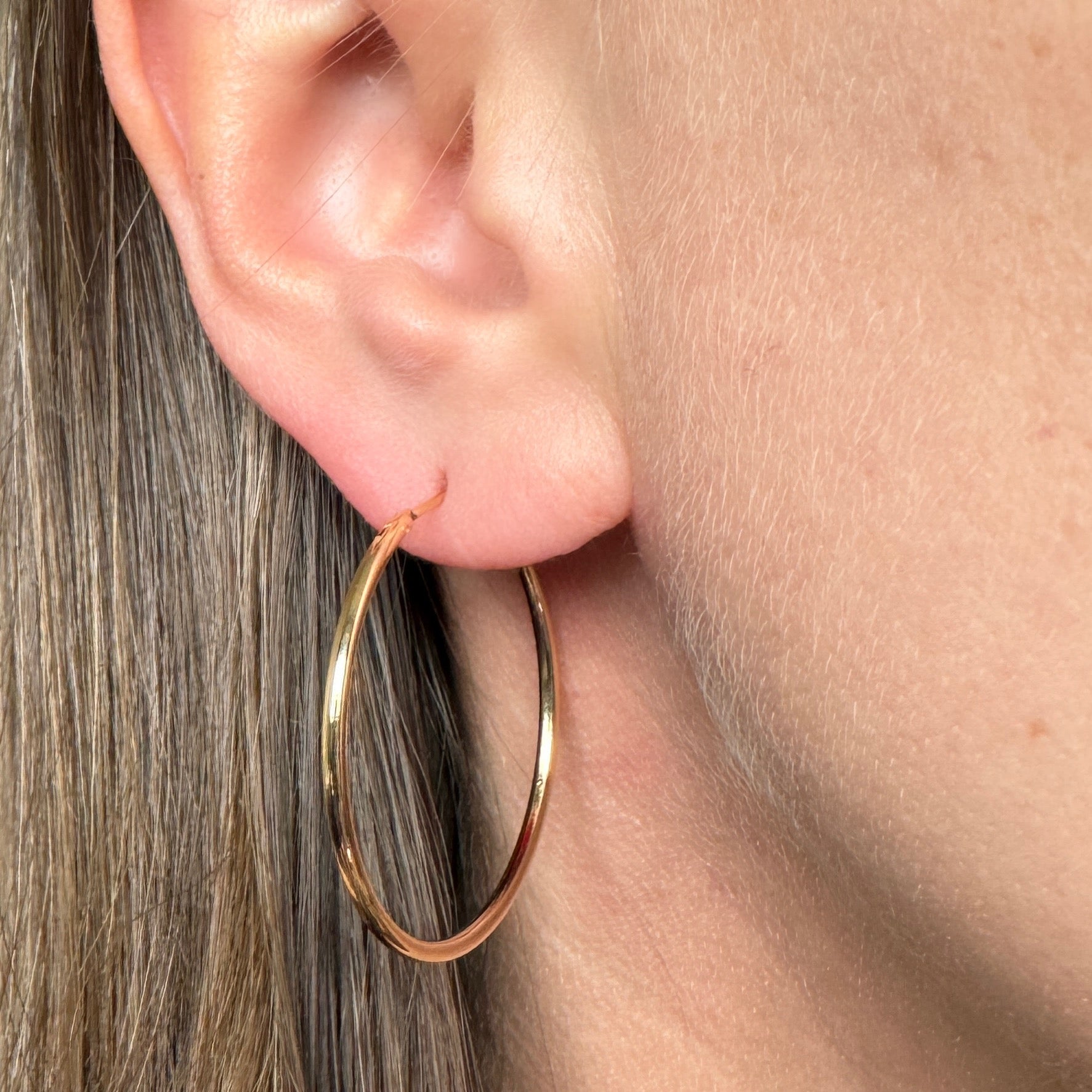 Boucles d'oreilles "Créoles 3 cm" plaqué or