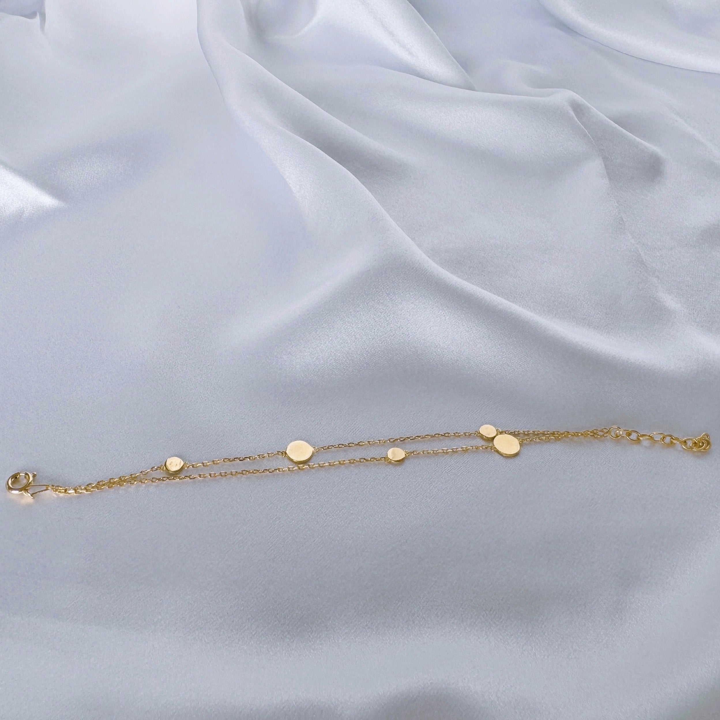 Gold-plated “Double chain confetti” bracelet