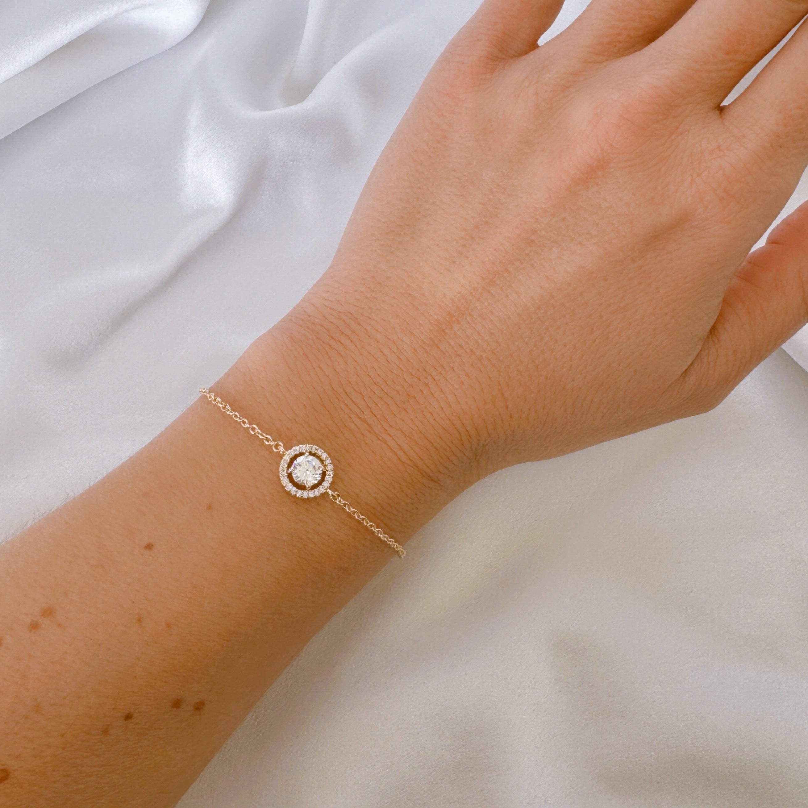 Gold-plated “Solitaire crimped” bracelet
