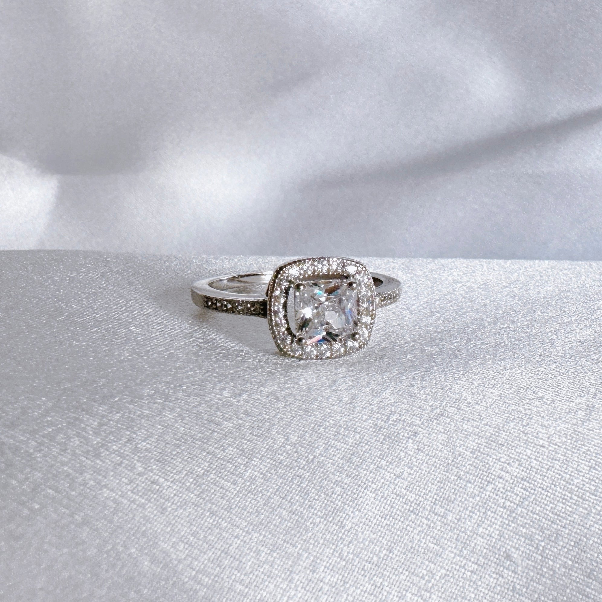 925 silver “Square Solitaire” ring