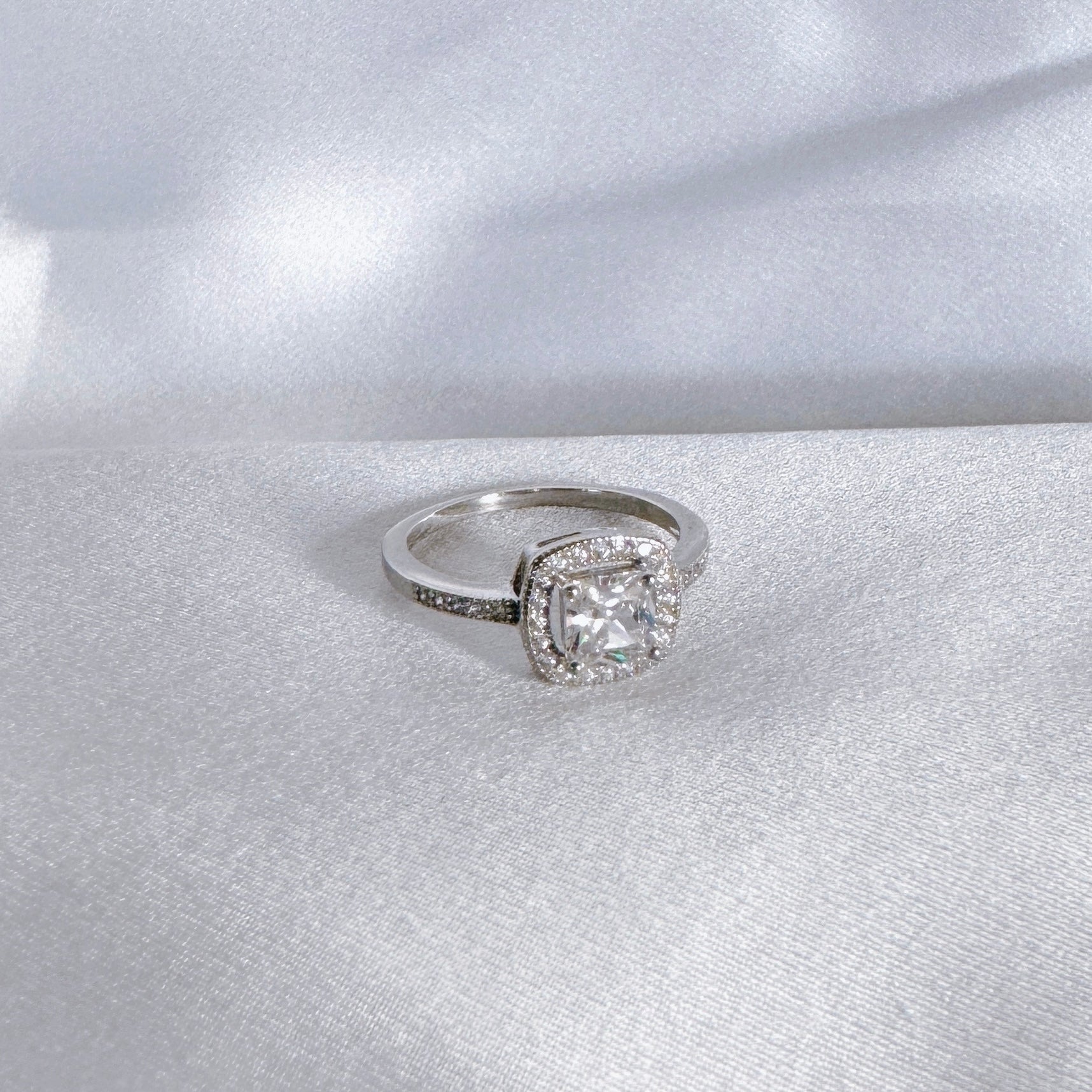 925 silver “Square Solitaire” ring