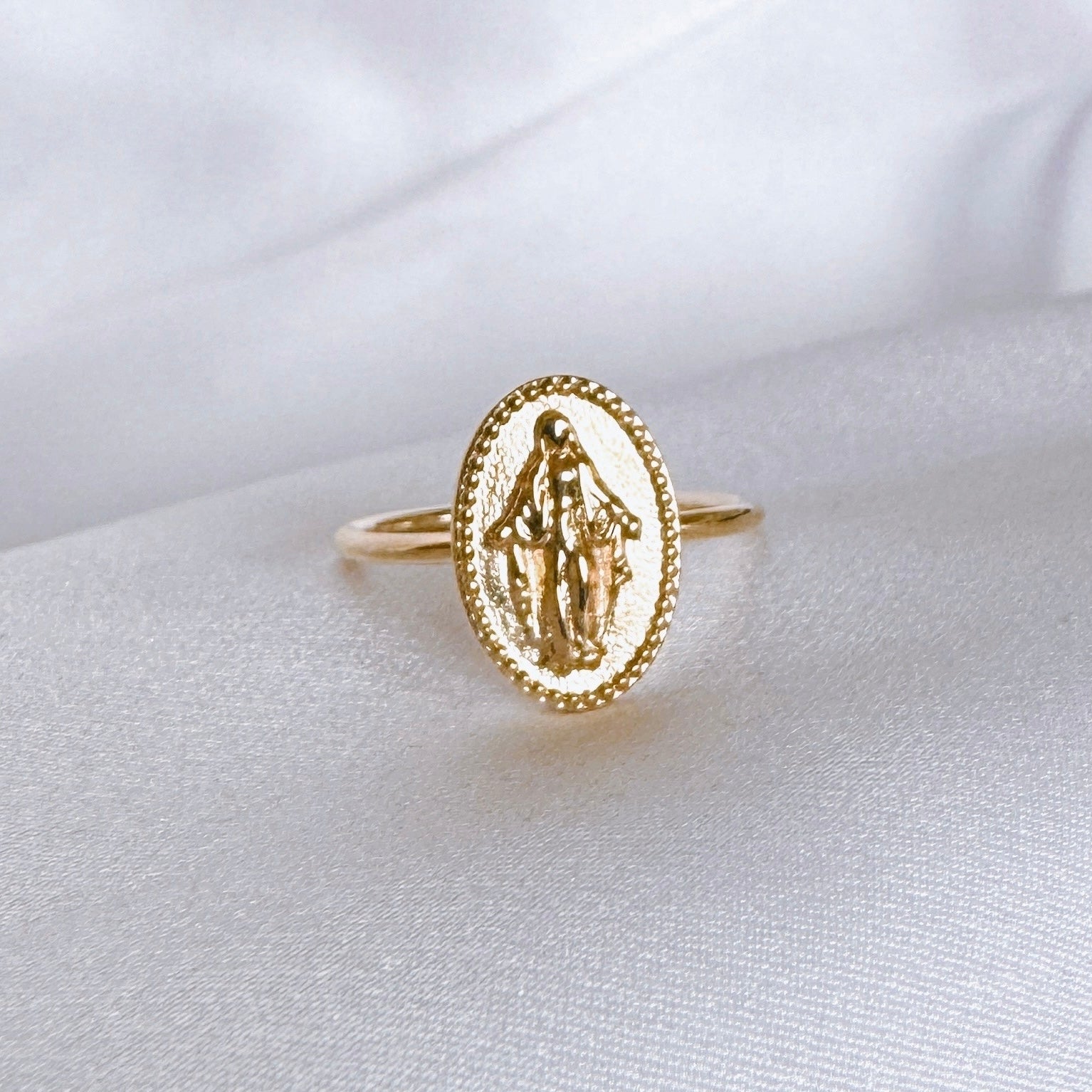 Gold-plated “Virgin Mary Medal” ring
